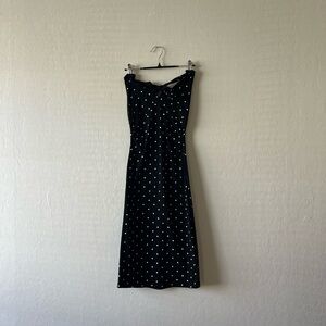 Halter Tie-Neck Black Polka Dot Dress